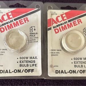 Lot of 2 Vintage NEW Ace Hardware Dimmer Light Switch In Package NOS 600 watt.